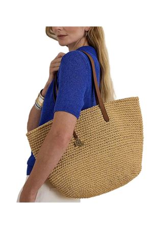 Lainey Lg Tt-Tote-Large-Crochet Strw/Crshch LAUREN RALPH LAUREN | Tote | 431982179001